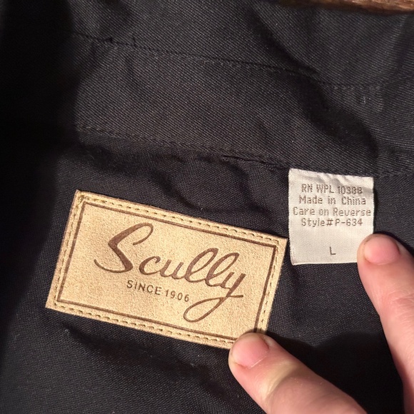 NWT Scully Men’s Large Embroidered Gunfighter Long Sleeve Pearl Snap Black Shirt - Picture 4 of 8